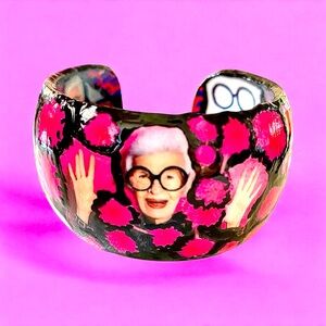 COPY - Fashion Icon Iris Apfel Collage Cuff Bracelet